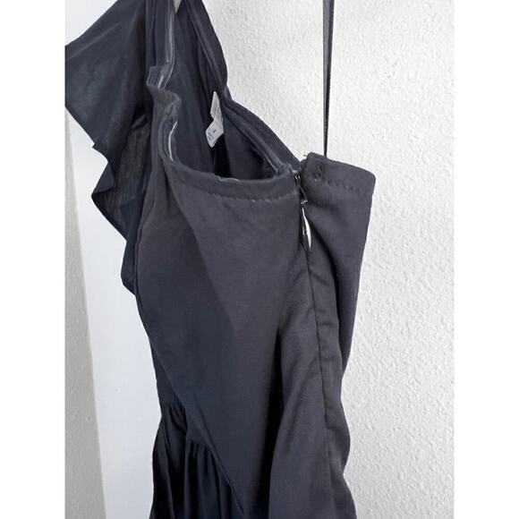 J. Crew Factory Women's One-shoulder midi dress Black 4 - Picture 9 of 13